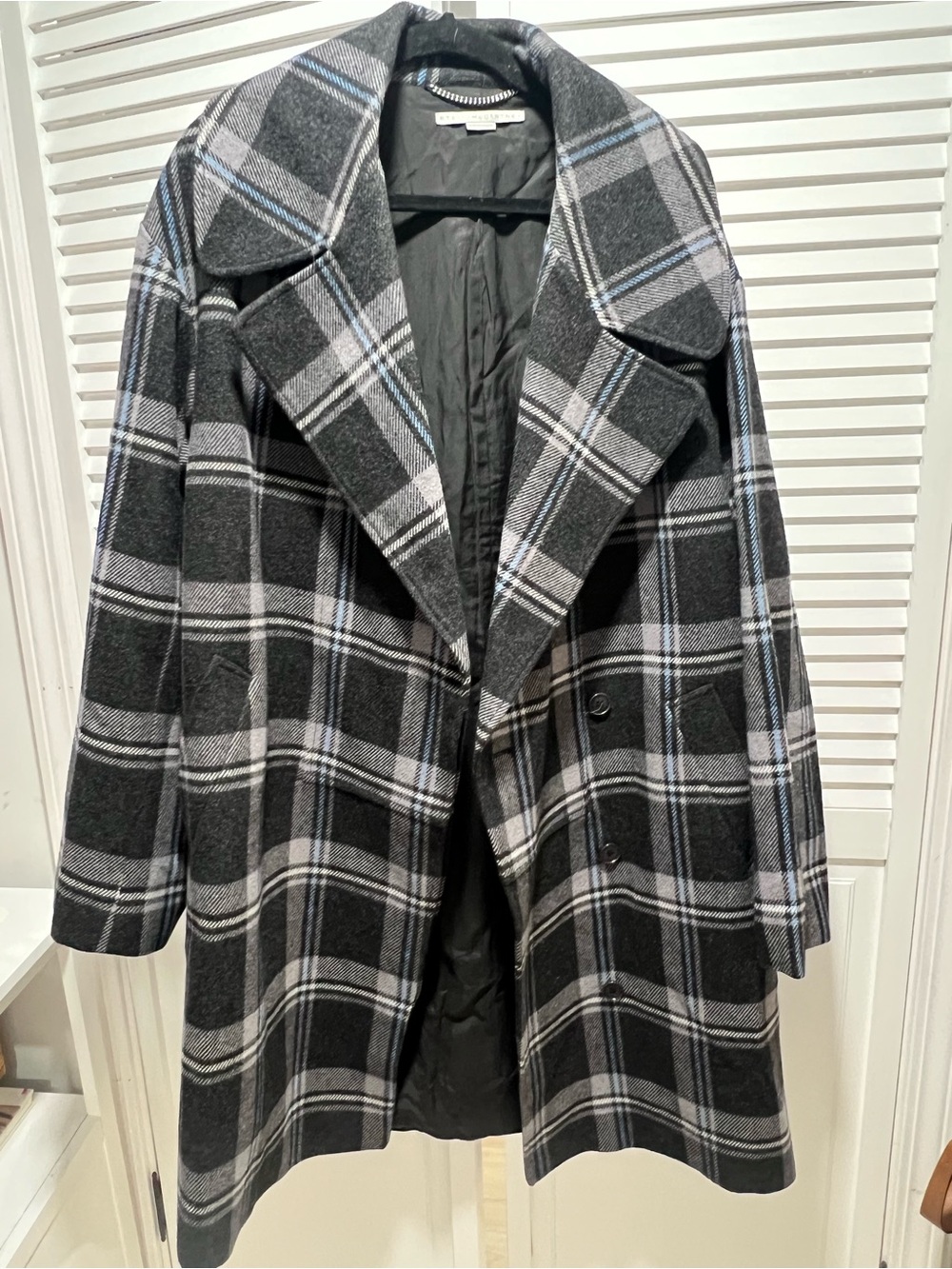 Stella McCartney Plaid Coat XL, US 12, IT 48